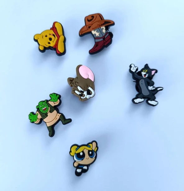 Terlik Süsü Ayakkabı Sandalet 6 Adet Karışık İthal Silikon Aksesuar ürün görseli