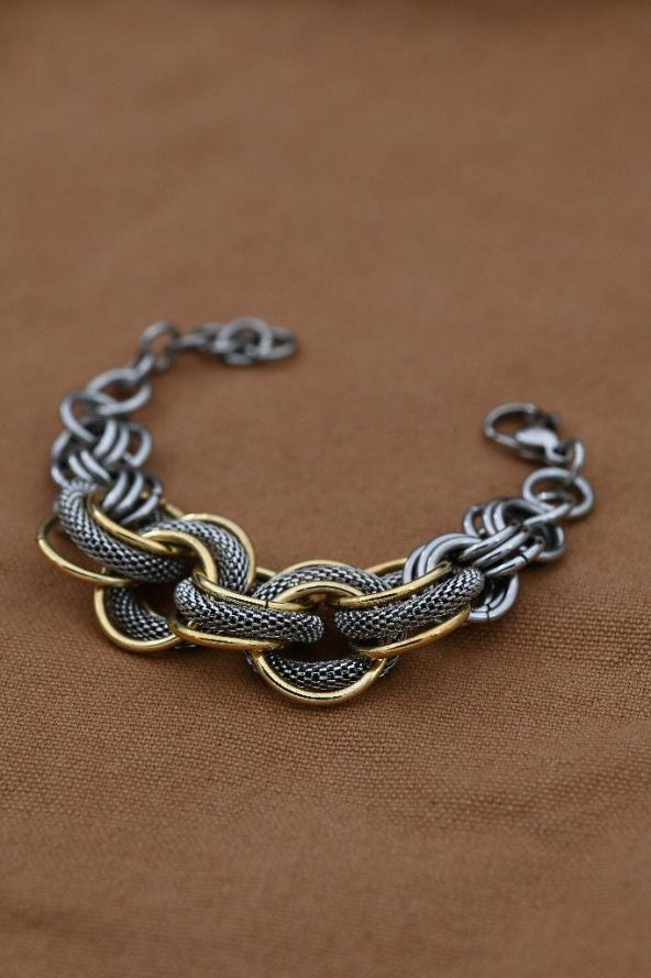 ÖZEL SERİ GOLD/GÜMÜŞ MİKRON KAPLAMA HASIR DETAY TASARIM BİLEKLİK-OZELSERIBILEKLIK12 - 6
