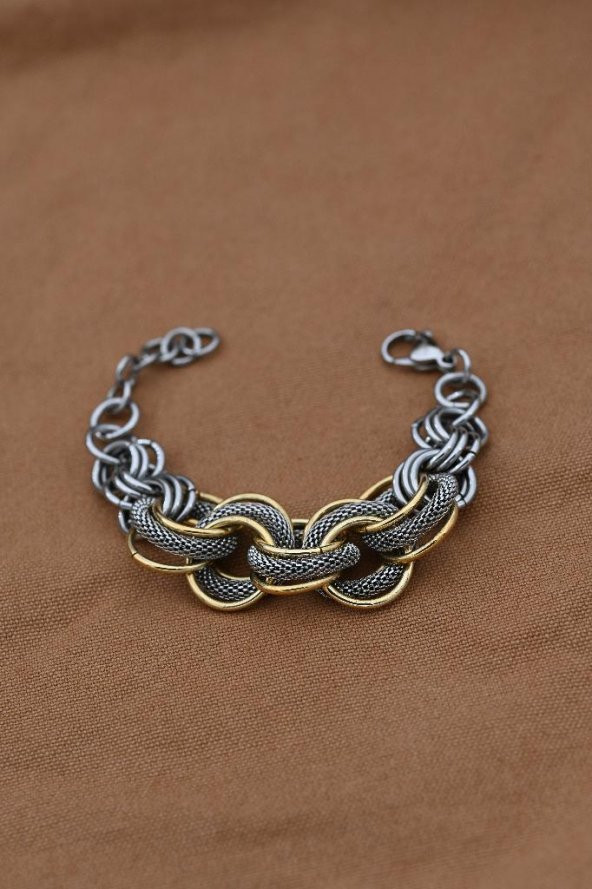 ÖZEL SERİ GOLD/GÜMÜŞ MİKRON KAPLAMA HASIR DETAY TASARIM BİLEKLİK-OZELSERIBILEKLIK12 - 7