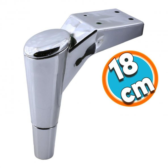 Mobilya Kanepe Sehpa TV Ünitesi Koltuk Ayağı 18 cm Krom Baza Ayak ürün görseli