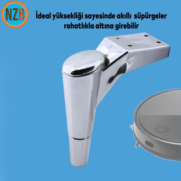 Mobilya Kanepe Sehpa TV Ünitesi Koltuk Ayağı 18 cm Krom Baza Ayak - Resim 3