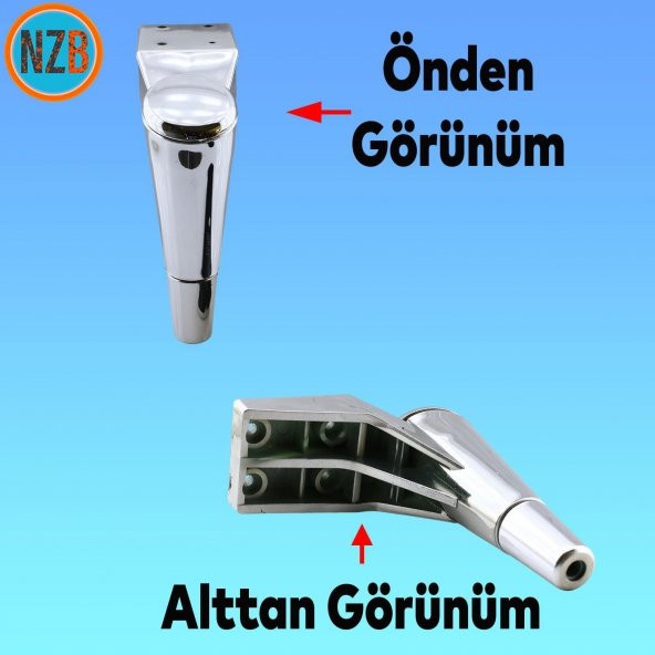 Mobilya Kanepe Sehpa TV Ünitesi Koltuk Ayağı 18 cm Krom Baza Ayak - Resim 5