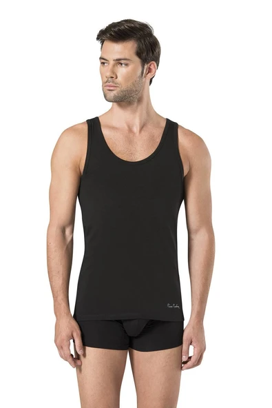 Pierre Cardin Yazılı Erkek Stretch Atlet Boxer Çamaşır Takımı Siyah