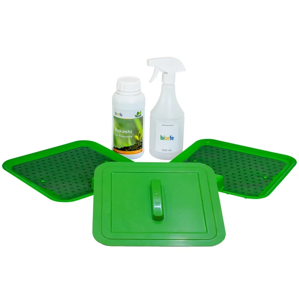 Biorfe 500 ml Bokashi Konsantre pH Düzenleyici Sıvılı 18 L Kompost Kovası İkili Set - 3