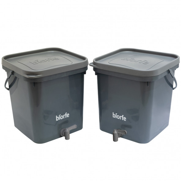 Biorfe 500 ml Bokashi Konsantre pH Düzenleyici Sıvılı 18 L Kompost Kovası İkili Set - Antrasit - 4