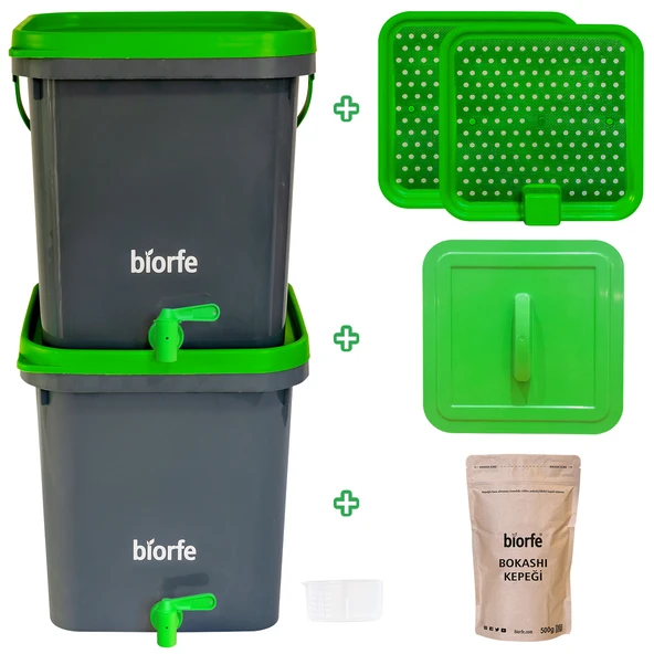 Biorfe 500 g Bokashi Kepekli 18 L Kompost Kovası İkili Set - 2