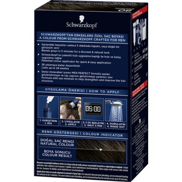 Schwarzkopf Men Perfect Erkek Saç Boyasi 90 - Siyah - 3