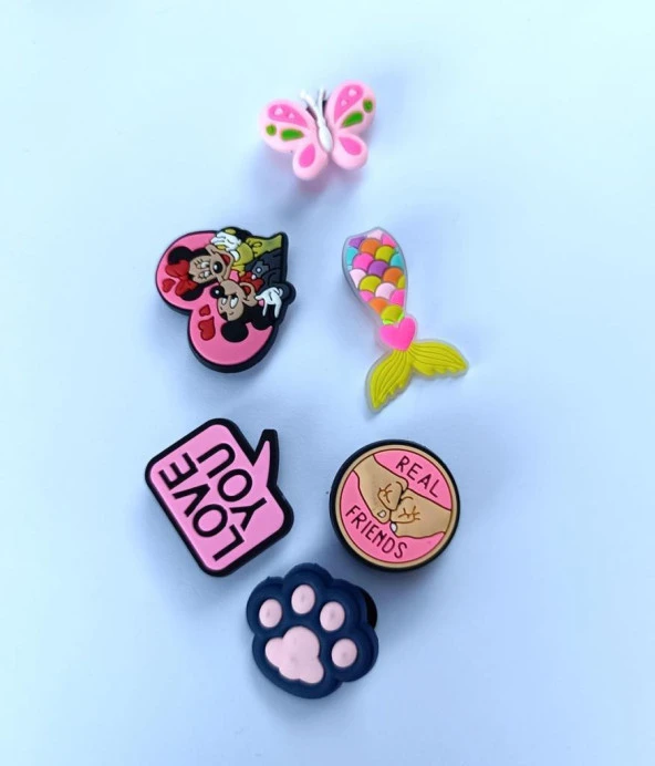 Terlik Süsü Ayakkabı Sandalet 6 Adet Karışık İthal Silikon Aksesuar - 2