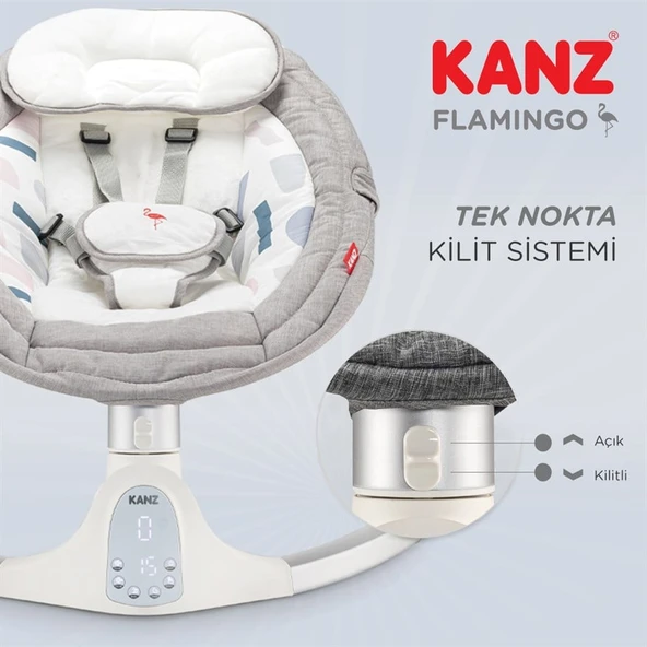 Kanz Flamingo Elektrikli Ana Kucagı Gri - 5