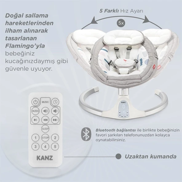 Kanz Flamingo Elektrikli Ana Kucagı Fume - 4