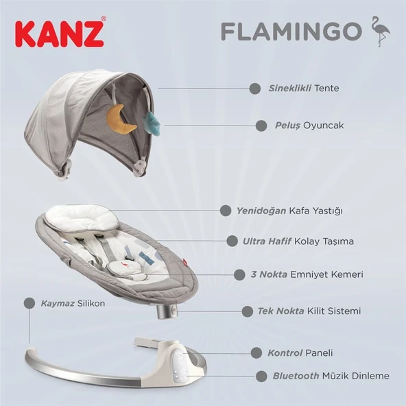 Kanz Flamingo Elektrikli Ana Kucagı Fume - 3