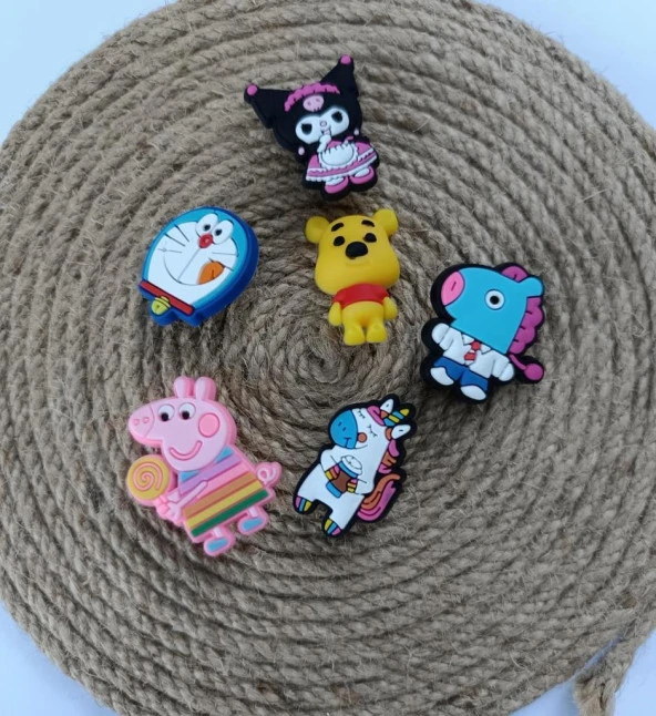 Terlik Süsü Ayakkabı Sandalet 6 Adet Karışık İthal Silikon Aksesuar