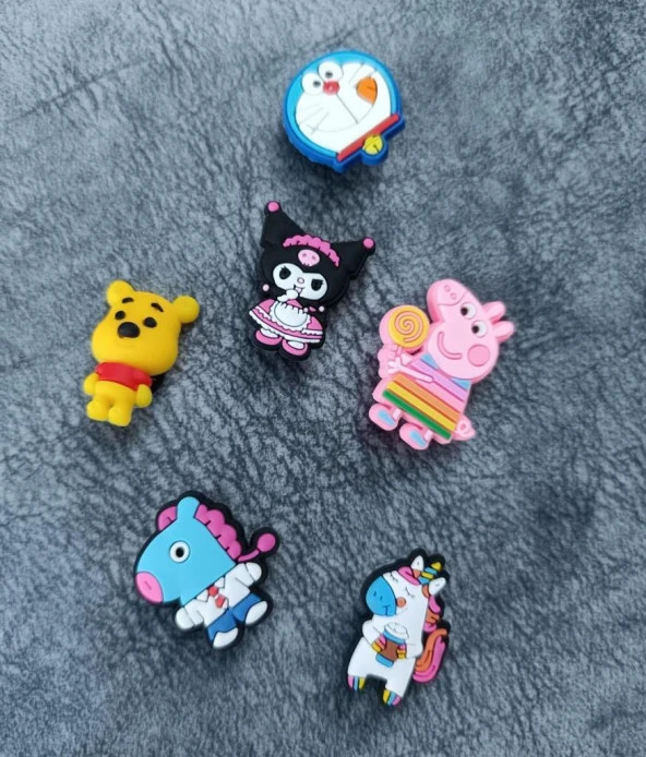 Terlik Süsü Ayakkabı Sandalet 6 Adet Karışık İthal Silikon Aksesuar - 3