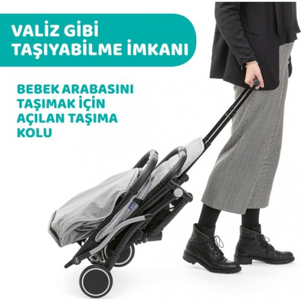 Chicco Trolley Me Bebek Arabası Ligth Grey - 3