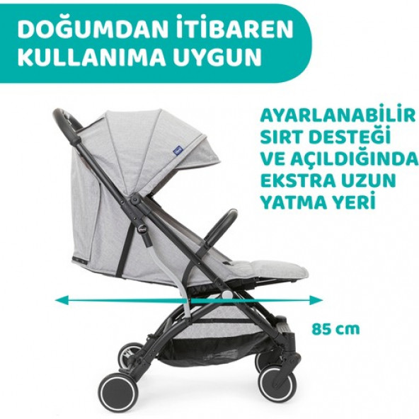 Chicco Trolley Me Bebek Arabası Ligth Grey - 6