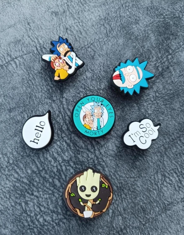 Terlik Süsü Ayakkabı Sandalet 6 Adet Karışık İthal Silikon Aksesuar - 3