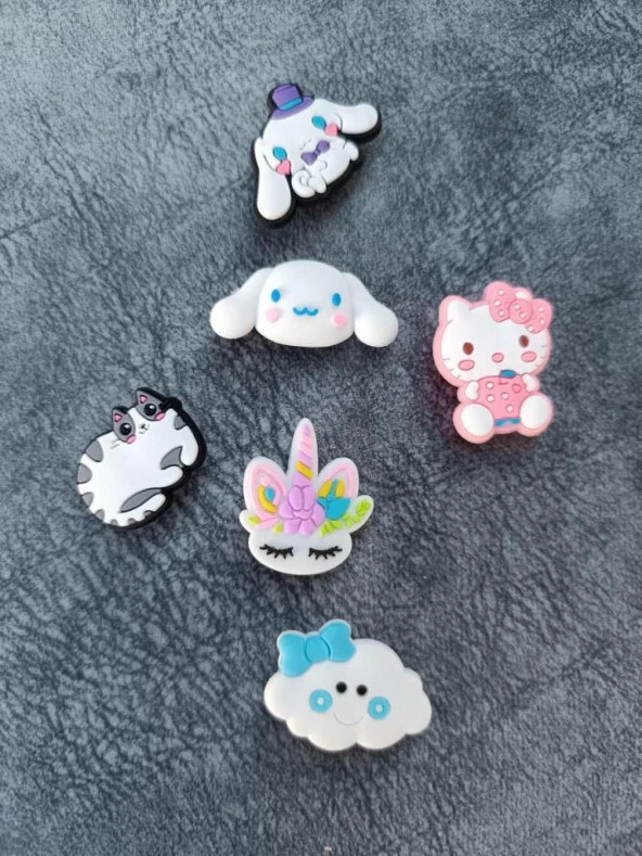 Terlik Süsü Ayakkabı Sandalet 6 Adet Karışık İthal Silikon Aksesuar - Resim 3