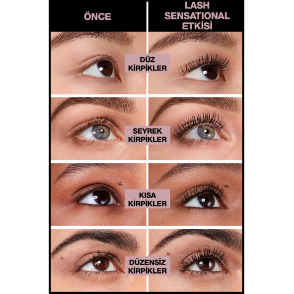 Maybelline New York Lash Sensational Yelpaze Etkili Siyah Maskara 3600531143459 - 2