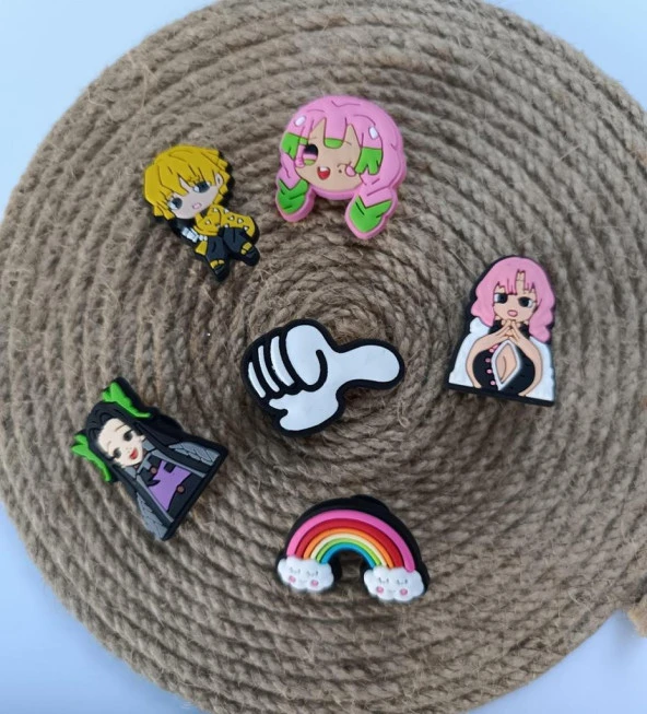 Terlik Süsü Ayakkabı Sandalet 6 Adet Karışık İthal Silikon Aksesuar - 2