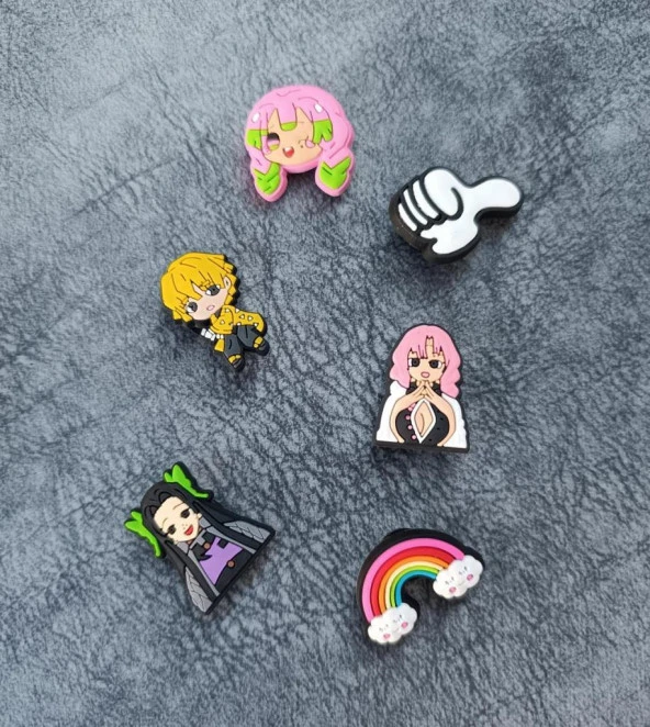 Terlik Süsü Ayakkabı Sandalet 6 Adet Karışık İthal Silikon Aksesuar - 3