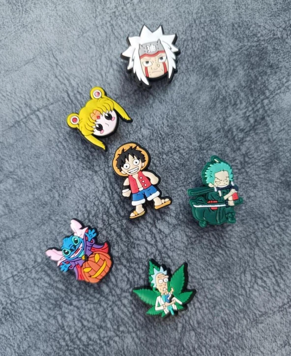 Terlik Süsü Ayakkabı Sandalet 6 Adet Karışık İthal Silikon Aksesuar - 3