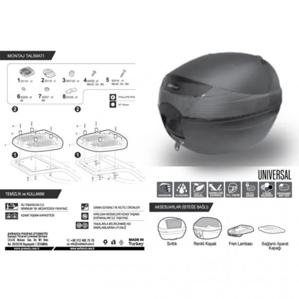 RKN MOTORSİKLET ÇANTASI 33L SİYAH - Resim 4