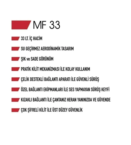 Motolux MOTORSİKLET ÇANTASI 33L SİYAH - Resim 3