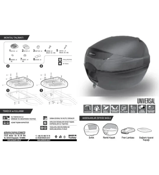 Arora MOTORSİKLET ÇANTASI 33L SİYAH - Resim 4