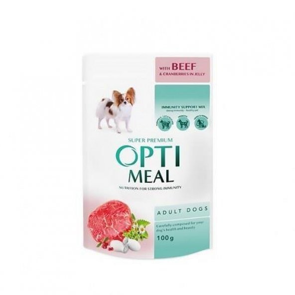 Optimeal Dana Etli Ve Kızılcıklı Küçük Irk Yetişkin Köpek Konservesi 100Gr - 2