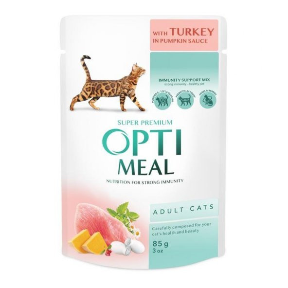 Optimeal Hindili Ciğerli Balkabağı Soslu Yaş Kedi Maması 85 Gr