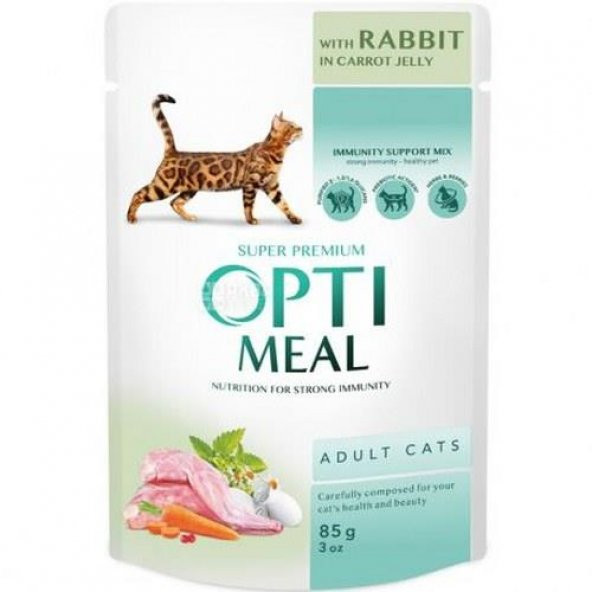 Optimeal Havuç Jöleli Tavşanlı Yaş Kedi Maması 85 Gr - 2