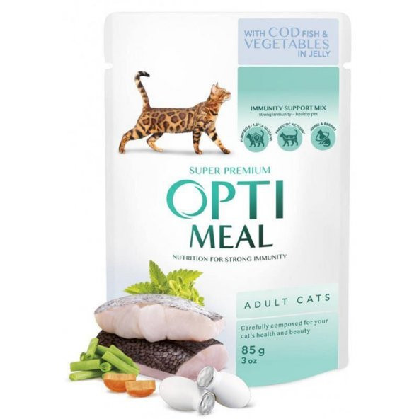 Optimeal Morina Balıklı Sebzeli Jöleli Yaş Kedi Maması 85 Gr