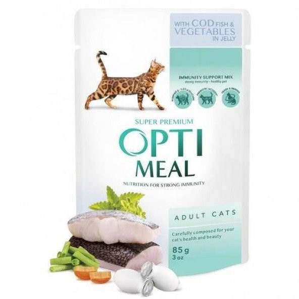 Optimeal Morina Balıklı Sebzeli Jöleli Yaş Kedi Maması 85 Gr - 2