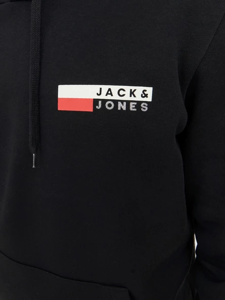 JACK JONES Önden Cepli Kapüşonlu Erkek Sweatshirt 12233599 - Resim 4