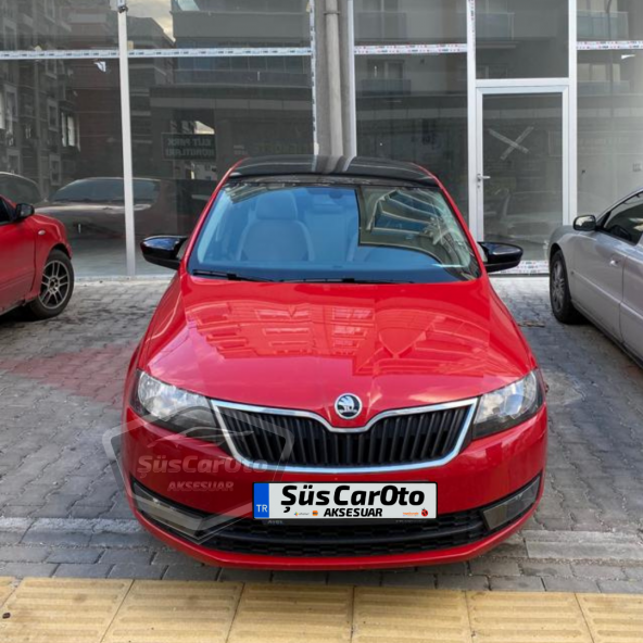 Skoda Rapid Sinyalli 2015-2017 Uyumlu Batman Yarasa Ayna Kapağı Piano Black ABS Plastik - 5