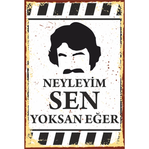 Ferdi Tayfur Neyleyim Sen Yoksan Eğer Retro Ahşap Poster