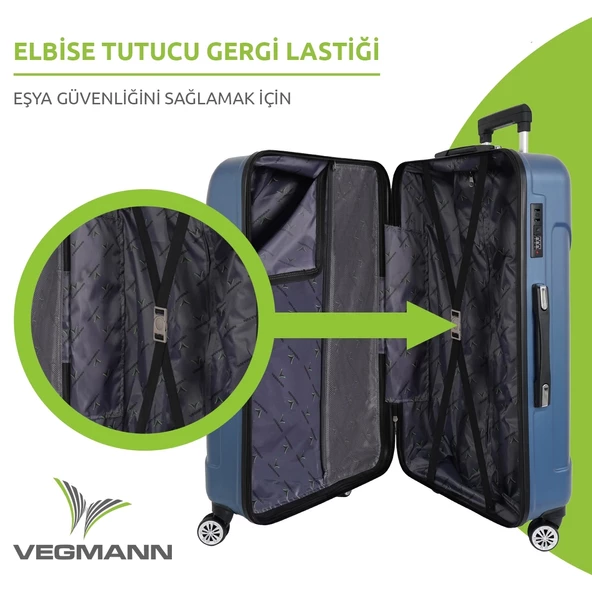Vegmann Vela Mavi Büyük Boy Valiz - 6