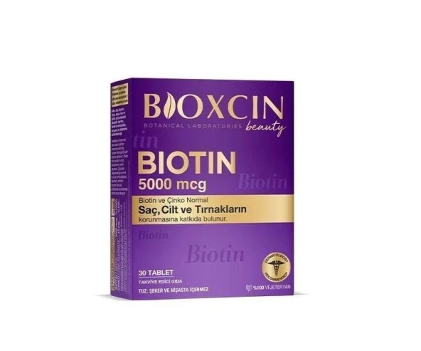Bioxcin Biotin 5000 Mcg 30 Tablet Takviye Edici Gıda  8680512631859