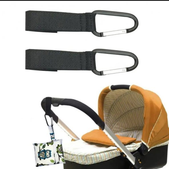 2 Adet Puset Kancası Bebek Arabası Askı Aparatı Plastik Kancalı - 2