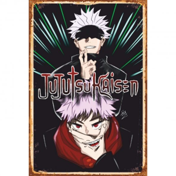 Jujutsu Kaisen Art Anime Retro Ahşap Poster