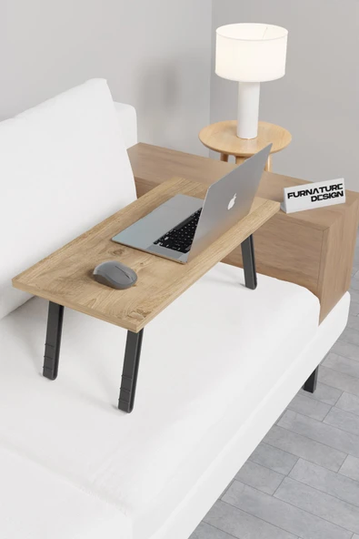Katlanır Laptop Masası Çalışma Yatak Kahvaltı Masası 60x30 cm - Atlantik Çam