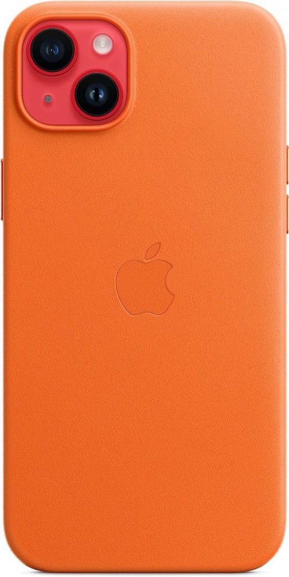 Apple iPhone 14 Plus için MagSafe özellikli Deri Kılıf Turuncu ​​​​​​​ - Resim 2