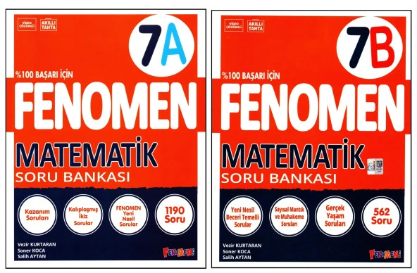 Fenomen 7. Sınıf Matematik (A)+(B) Soru Bankası 2 Kitap