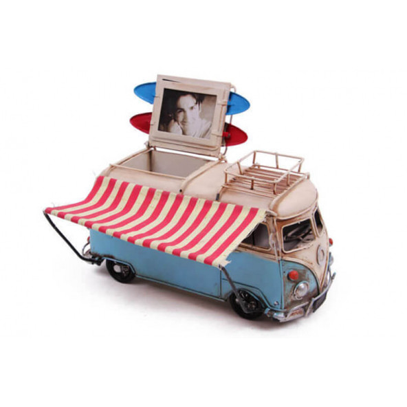 Dekoratif Metal Minibüs Çerçeveli, Kalemlik ve Tenteli 1310E-4122 Model-M36