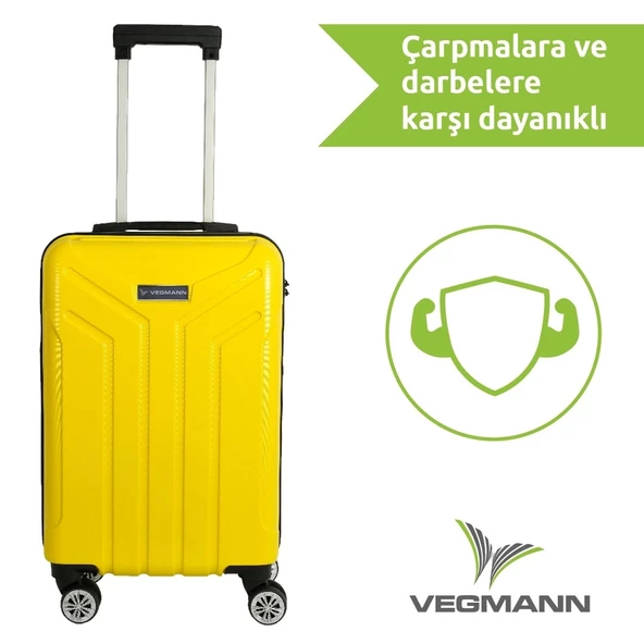 Vegmann Vela Sarı Kabin Boy Valiz - Resim 5