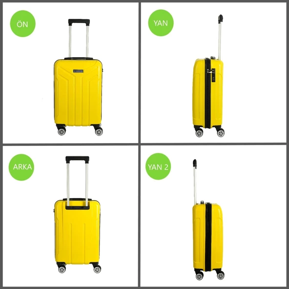 Vegmann Vela Sarı Kabin Boy Valiz - Resim 3