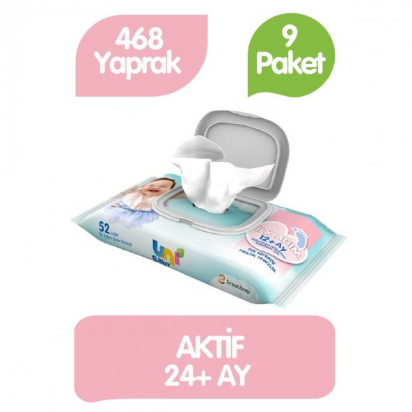 Uni Baby İlk Adım Islak Havlu  Mendil 52x9 468 Yaprak