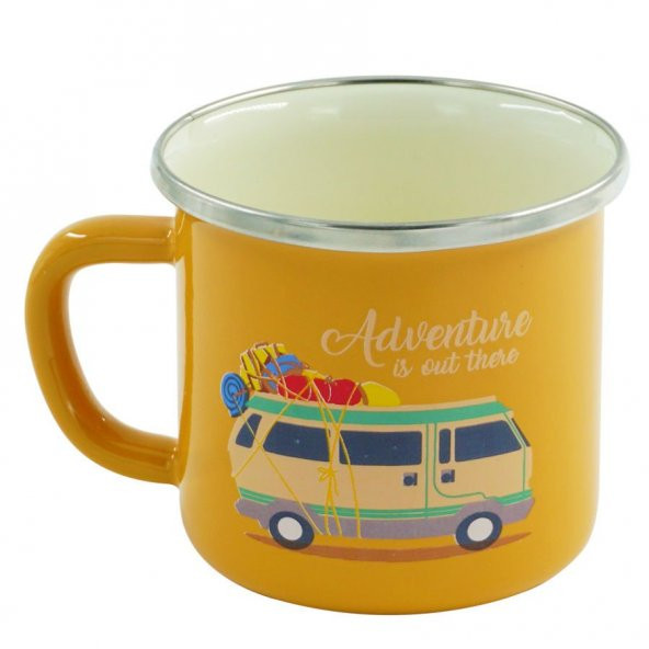 Orcamp Retro Emaye Kupa Bardak Sarı Karavan 330 cc
