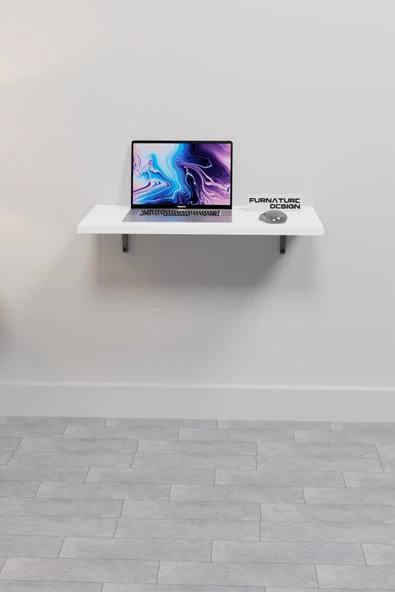 Katlanabilir Duvar Masa 60x30 Cm Duvara Monte Beyaz Renk Kırma Bilgisayar Mutfak Masası - 2