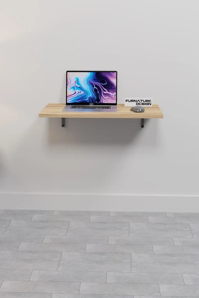 Katlanabilir Duvar Masa 60x30 Cm Duvara Monte Kırma Bilgisayar Atlantik Çam Renk Mutfak Masası - 2